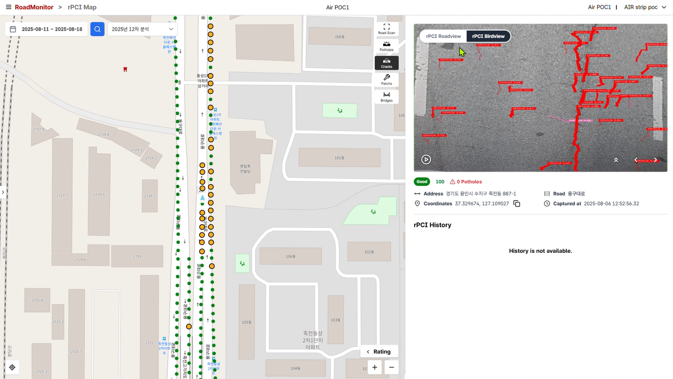 Crack detection using  image- and map-based data